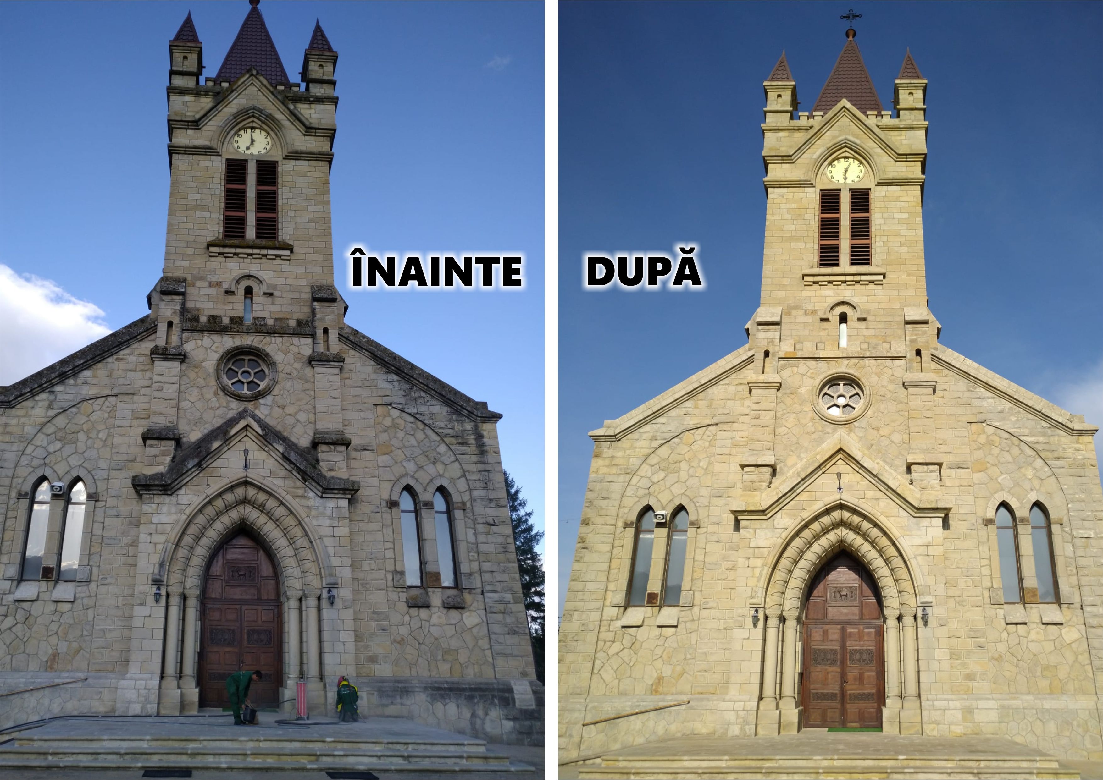 Curatare sablare biserica din piatra