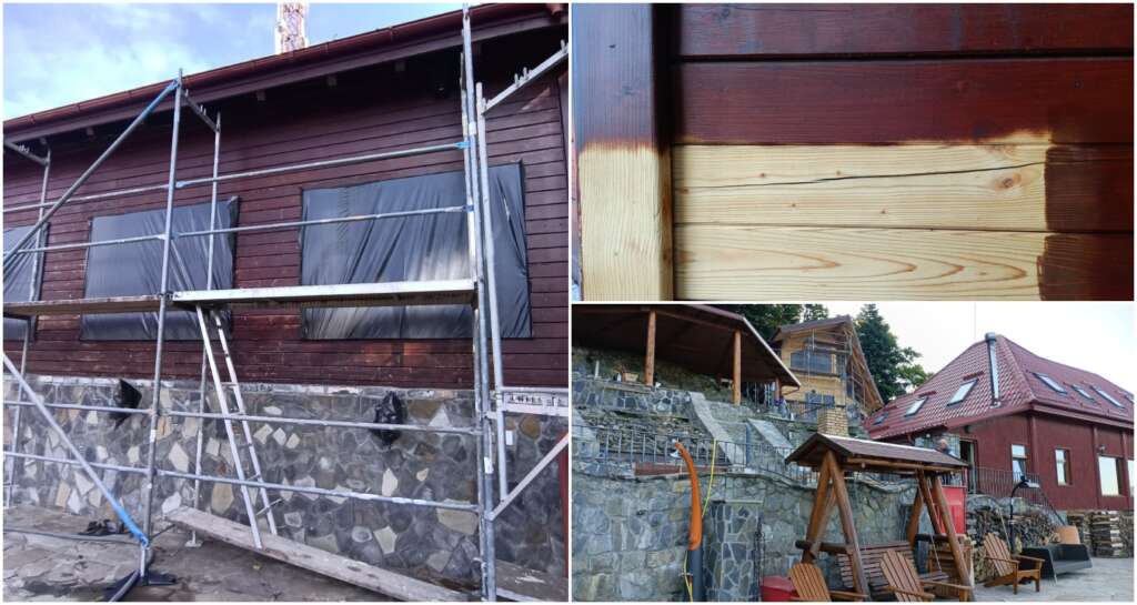 in timpul lucrarii Sablare curatare Piscul Câinelui - Sinaia